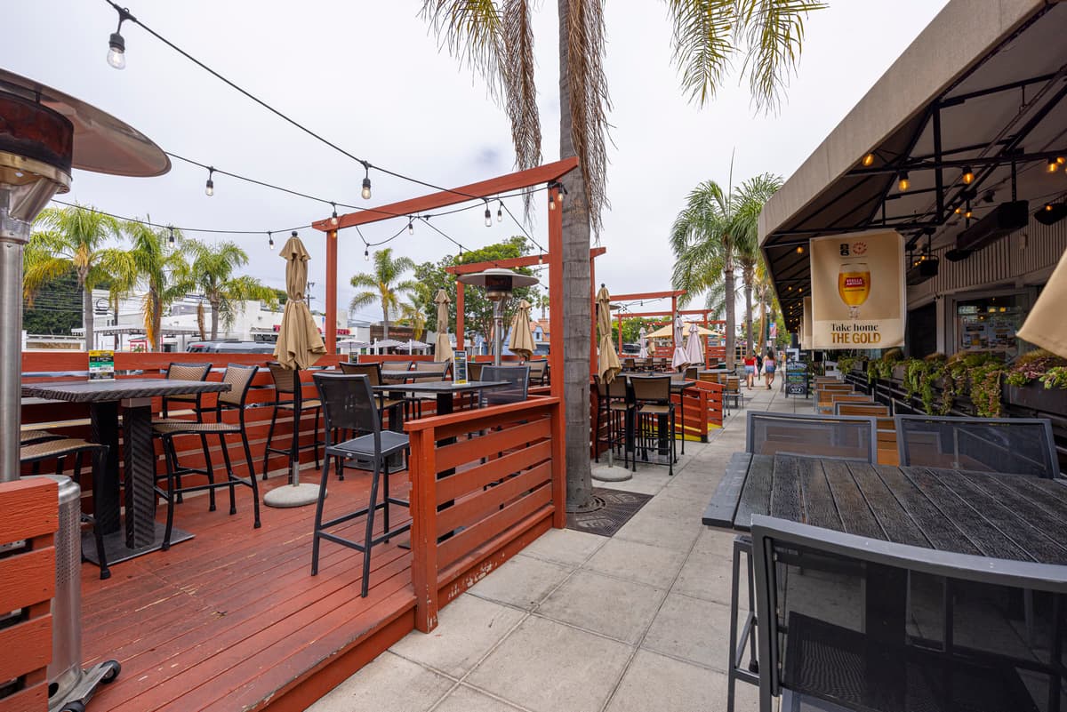 String-lit patio evenings at Bier Garden Encinitas